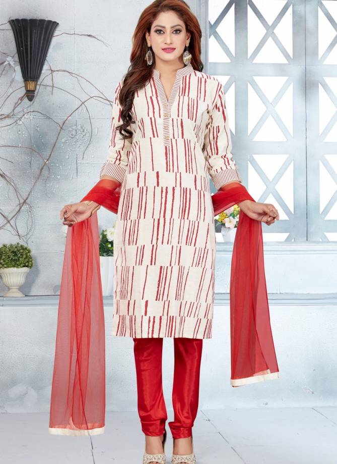 N F CHURIDAR 05 Latest Fancy Designer Festive Wear Handloom Cotton With Printed Heavy Salwar Suit Collection